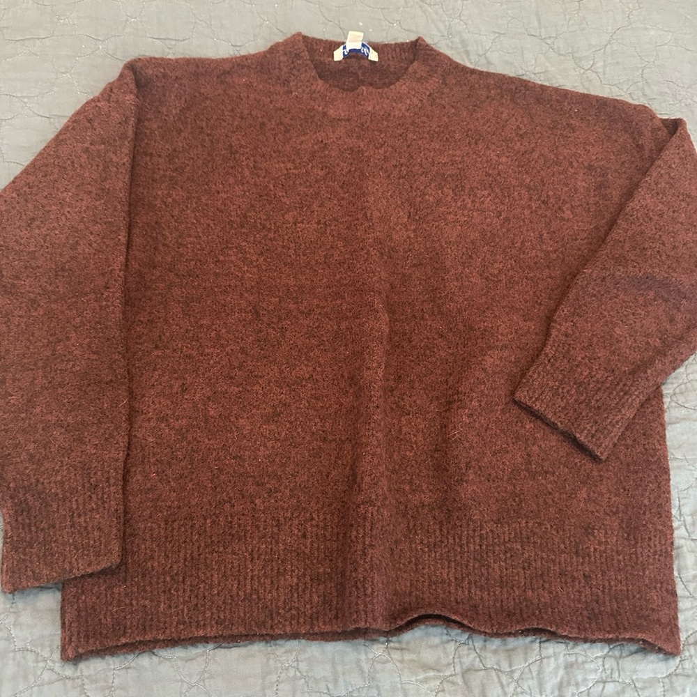 She + Sky maroon boxy sweater.